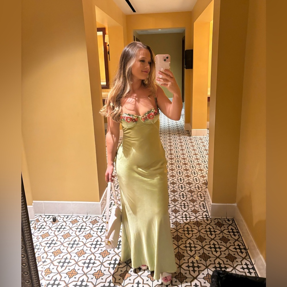 Princess Polly Lime Floral Maxi Dress